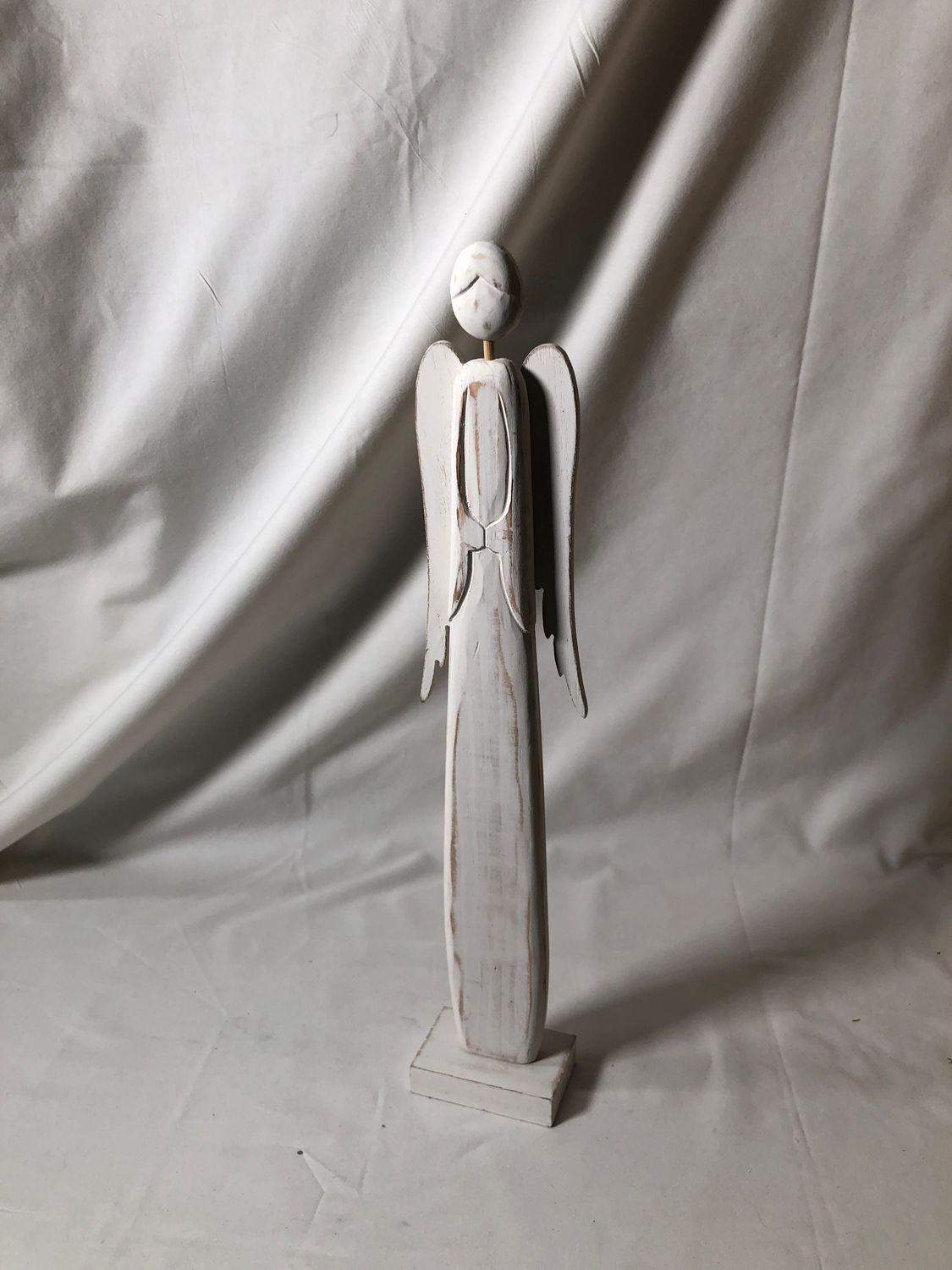 Wooden White Angel Lg Wooden White Angel Lg