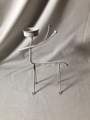 Reindeer Tealight Holder White Sm