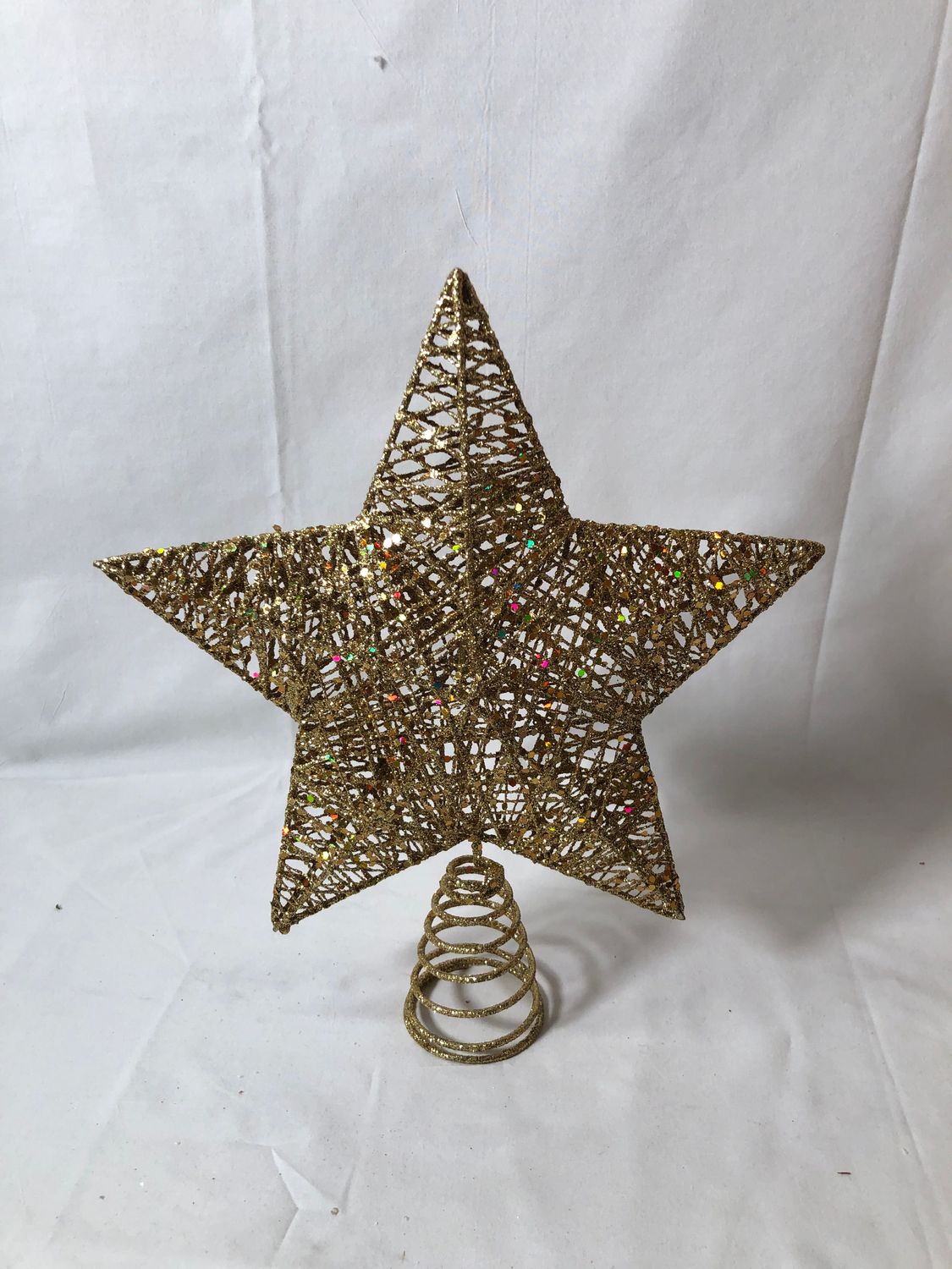 3D Gold Glitter Star Tree Topper