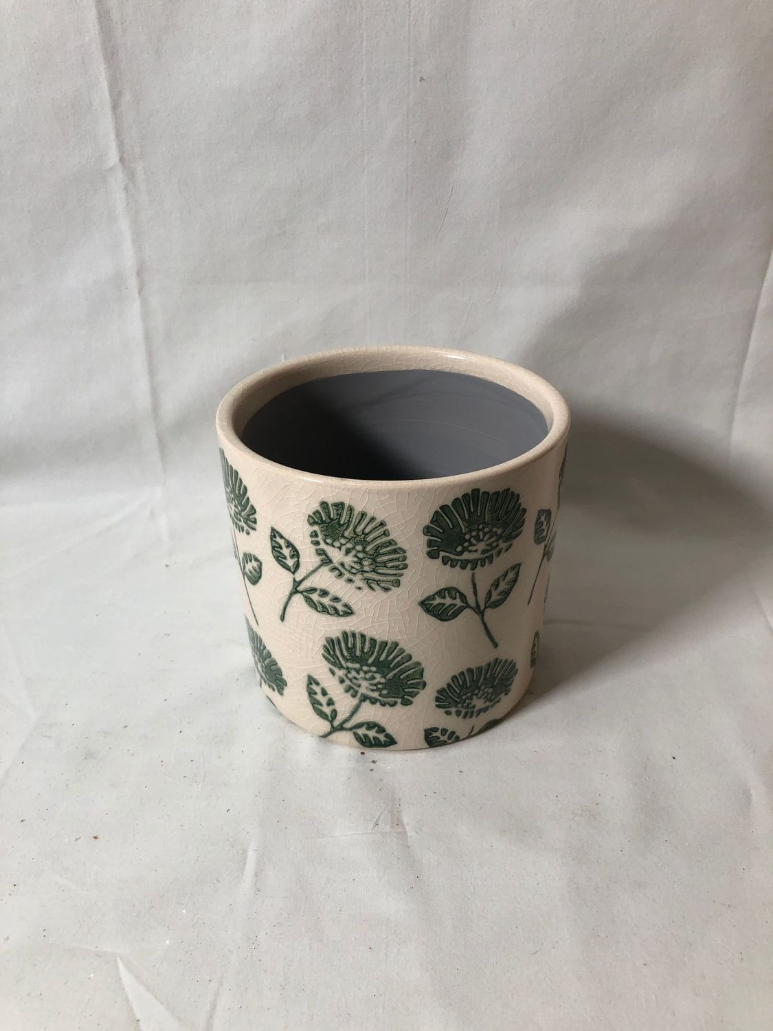 Floral Planter 4" - Green