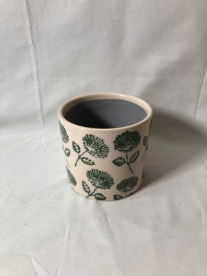 Floral Planter 4" - Green