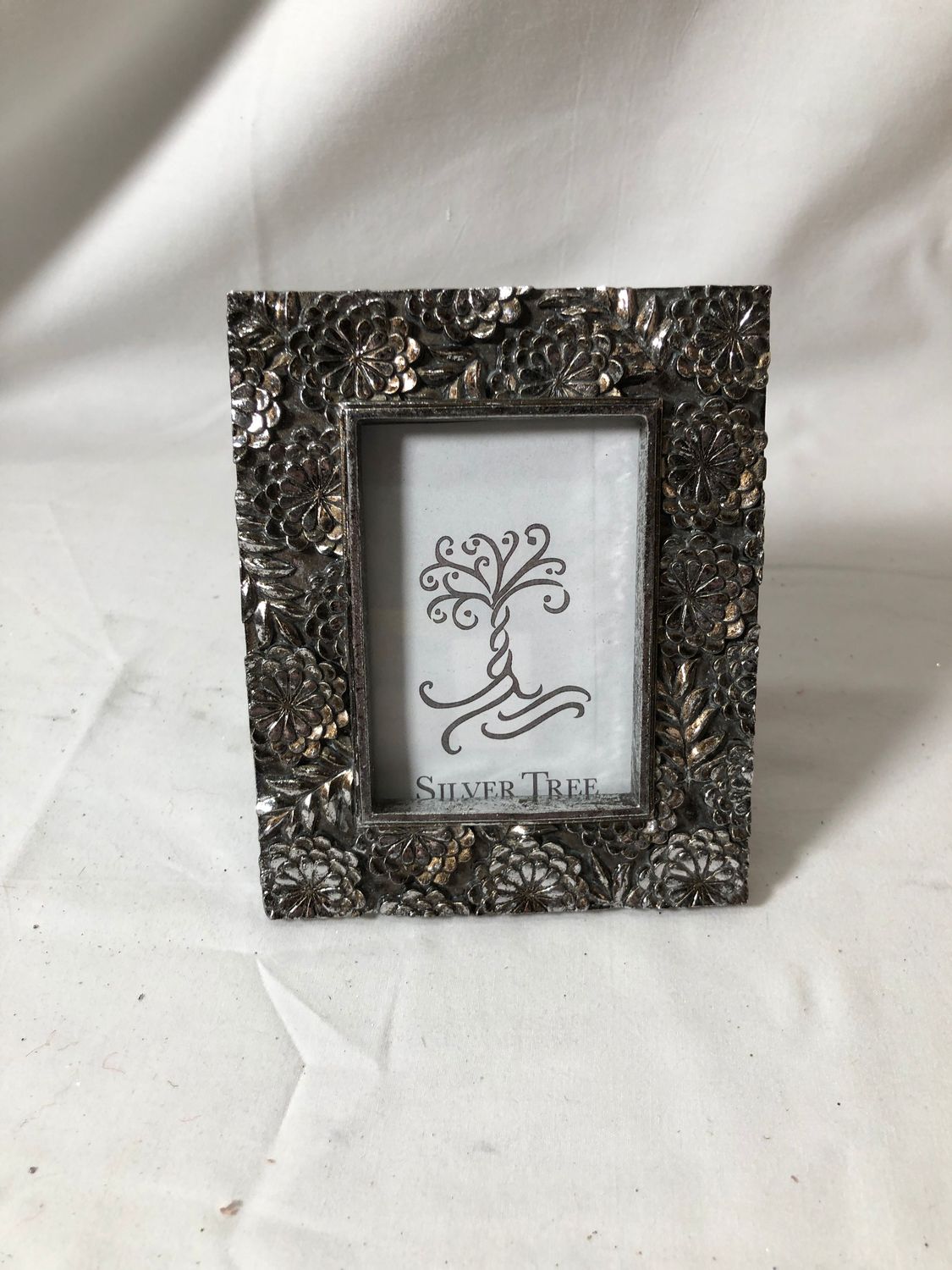 Silver Floral Picture Frame