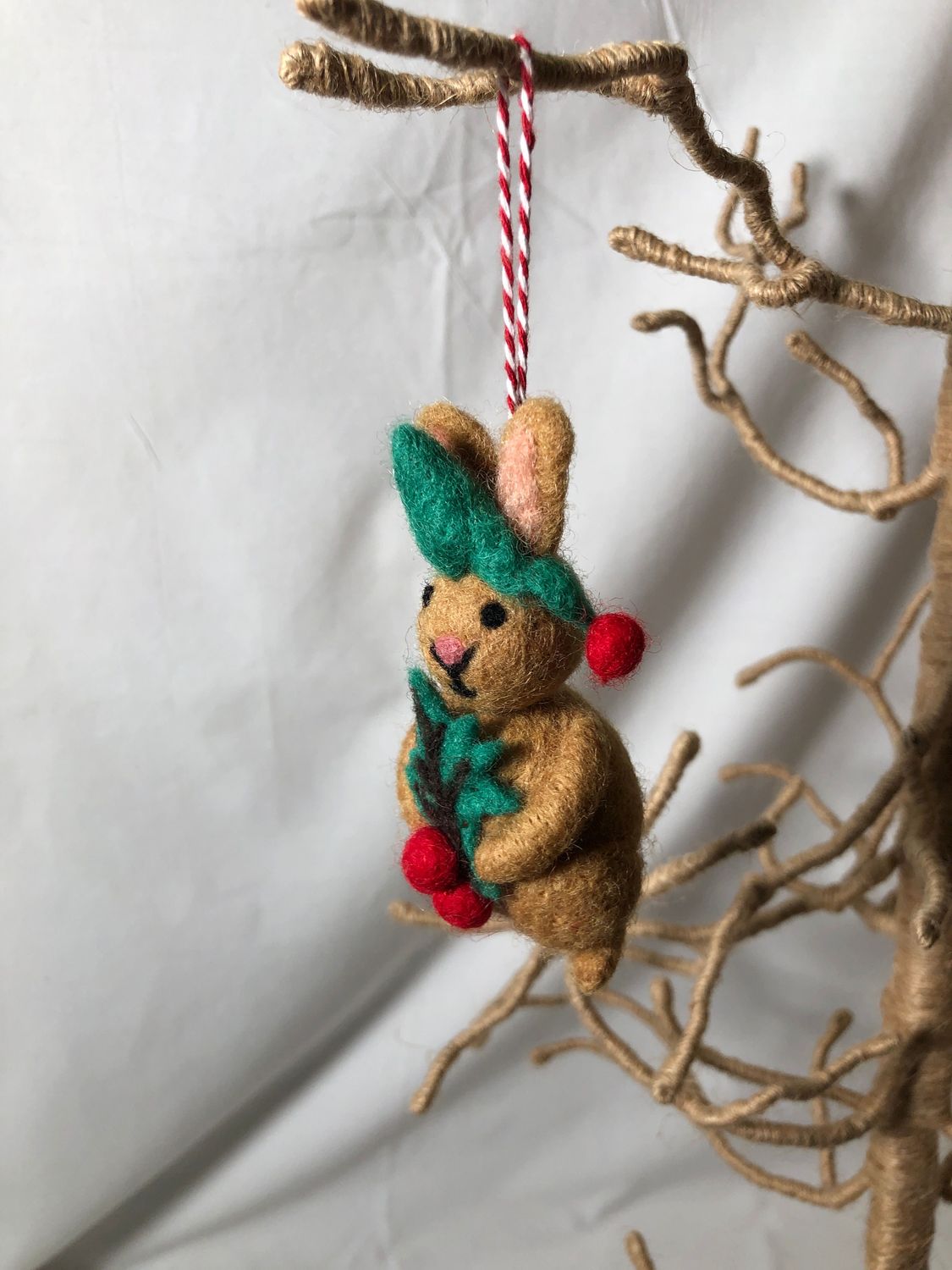 Felt Forest Creature Ornament - Rabbit