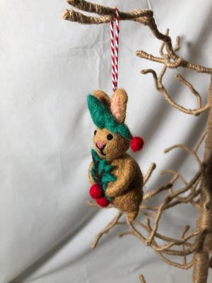 Felt Forest Creature Ornament - Rabbit