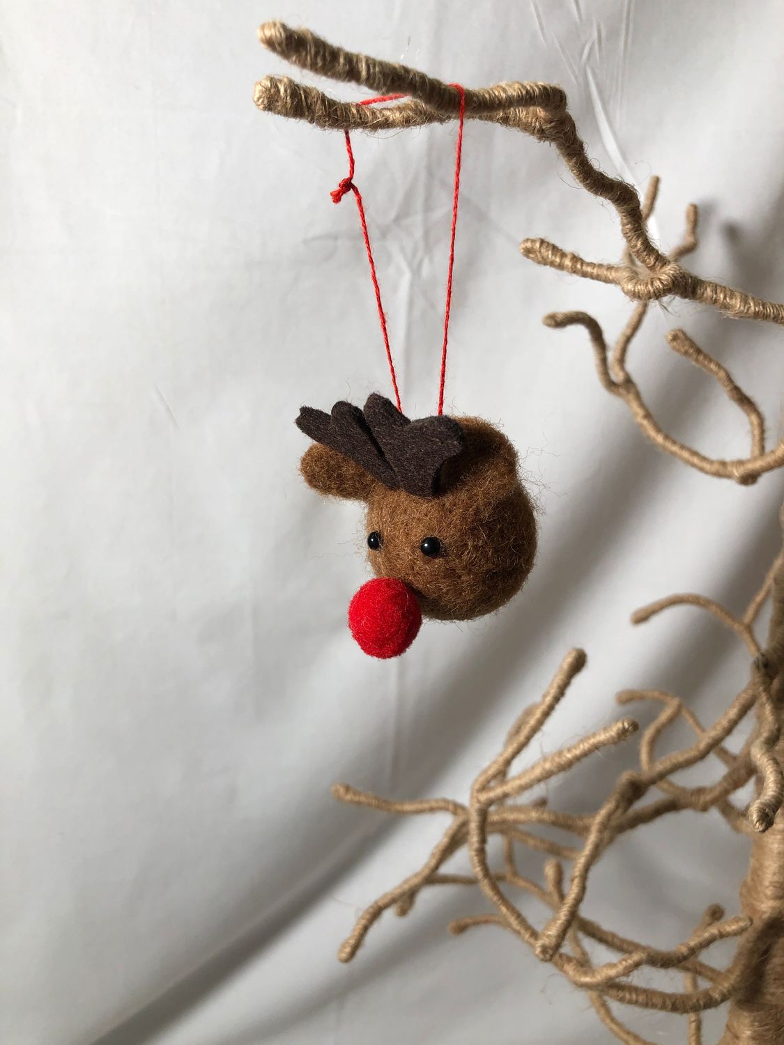 Felt Mini Reindeer Head Ornament