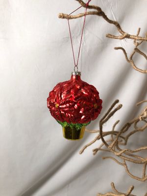 Glass Poinsettia Ornament