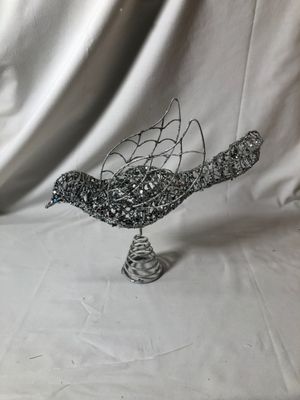 Silver Glitter Dove Tree Topper
