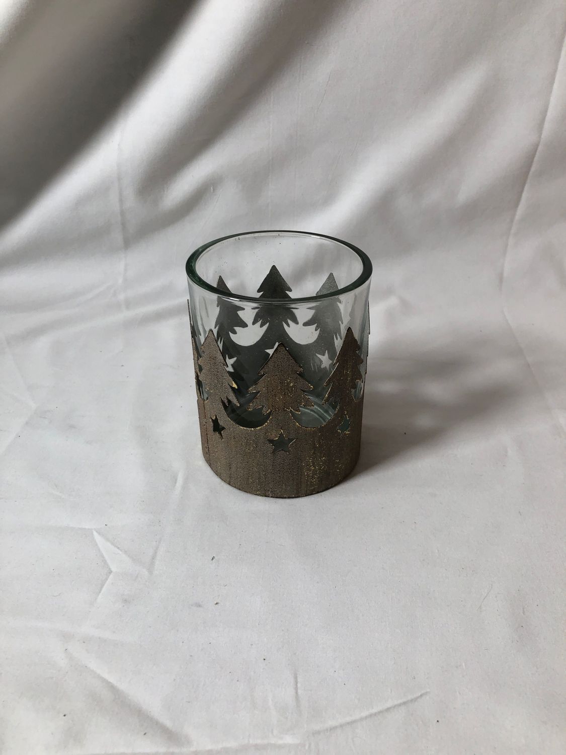 Metal Candleholder w/Trees