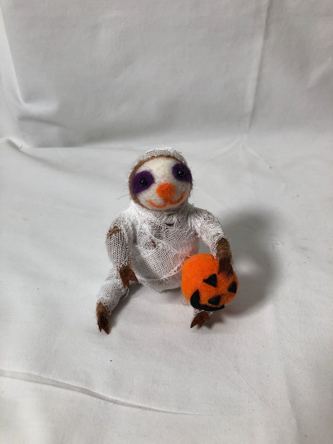 Felt Brown Sloth Mummy Ornament Felt Brown Sloth Mummy Ornament