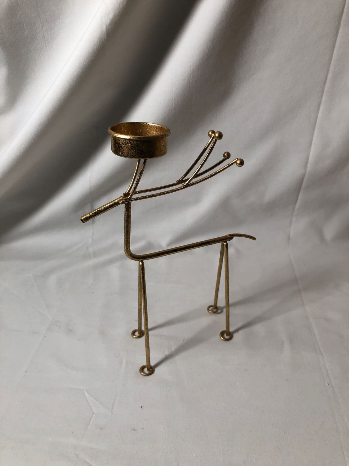 Reindeer Tealight Holder Gold Sm