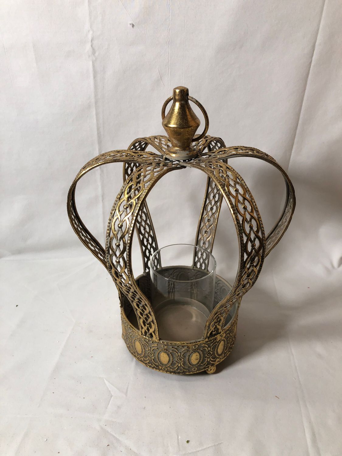 Crown Lattice Candle Holder Lg