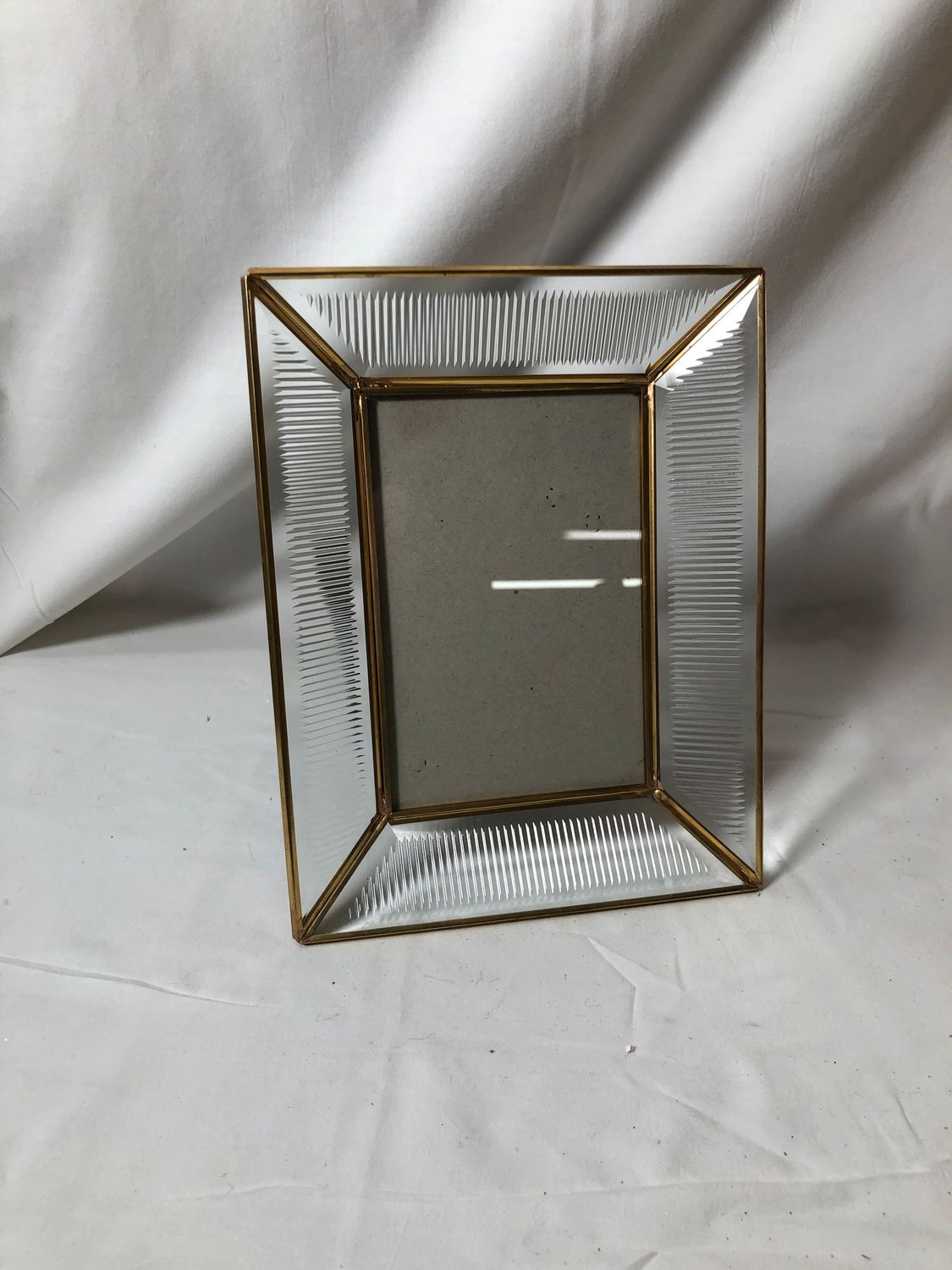 Glass &amp; Gold Metal Frame Rectangle