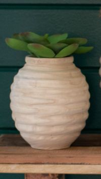 Natural Wood Gourd Pot - Sm