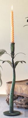 Patina Iron Palm Tree Taper Candle Holder - Med