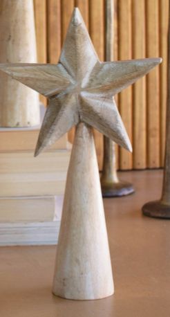 White-Wash Wooden Table Top Star - Med White-Wash Wooden Table Top Star - Med