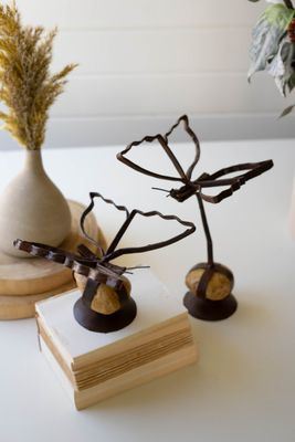 Sister Clara Butterfly on Caged Rock Base - Lg