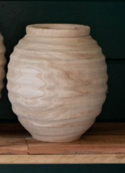 Natural Wood Gourd Pot - Med