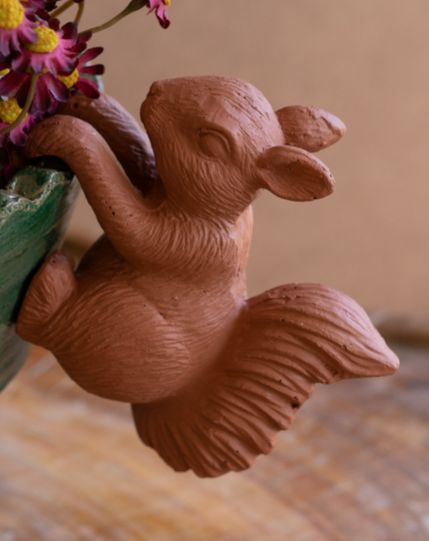 Terracotta Resin Squirrel Pot Hangers - Lg Terracotta Resin Squirrel Pot Hangers - Lg
