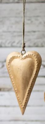 Antique Brass Metal Heart - Sm