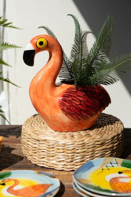 Ceramic Pink Flamingo Vase