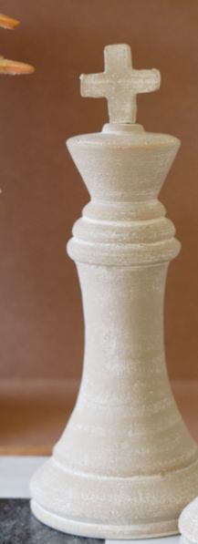 Grey-Wash Clay Chess Piece - Lg Grey-Wash Clay Chess Piece - Lg