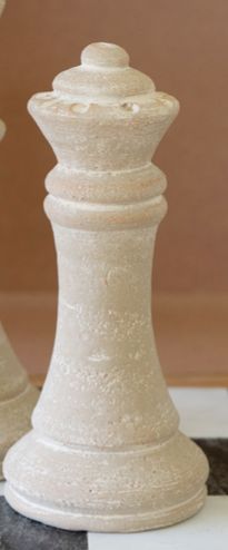 Grey-Wash Clay Chess Piece -Sm Grey-Wash Clay Chess Piece -Sm