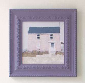 Framed Architectural Houses Painting - Med