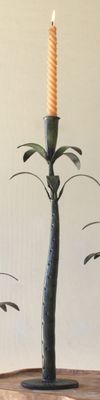 Patina Iron Palm Tree Taper Candle Holder - Lg