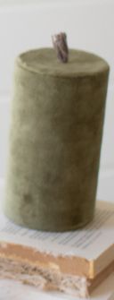Velvet Faux Candle - Green
