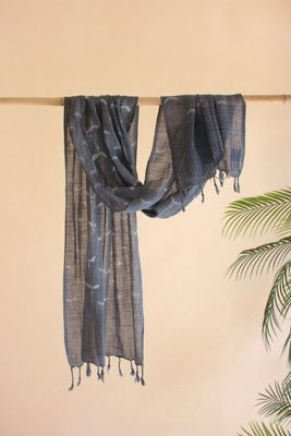Block Printed Scarf - Blue