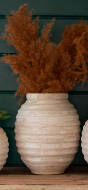 Natural Wood Gourd Pot - Lg