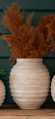 Natural Wood Gourd Pot - Lg
