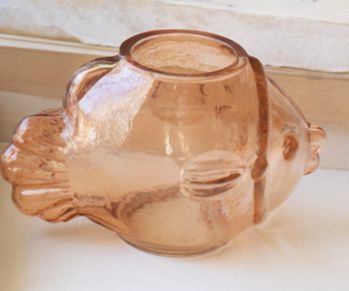 Glass Fish Tea Light Holder -Pink