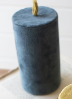 Velvet Faux Candle - Blue