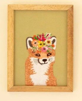 Framed Fox Embroidery II