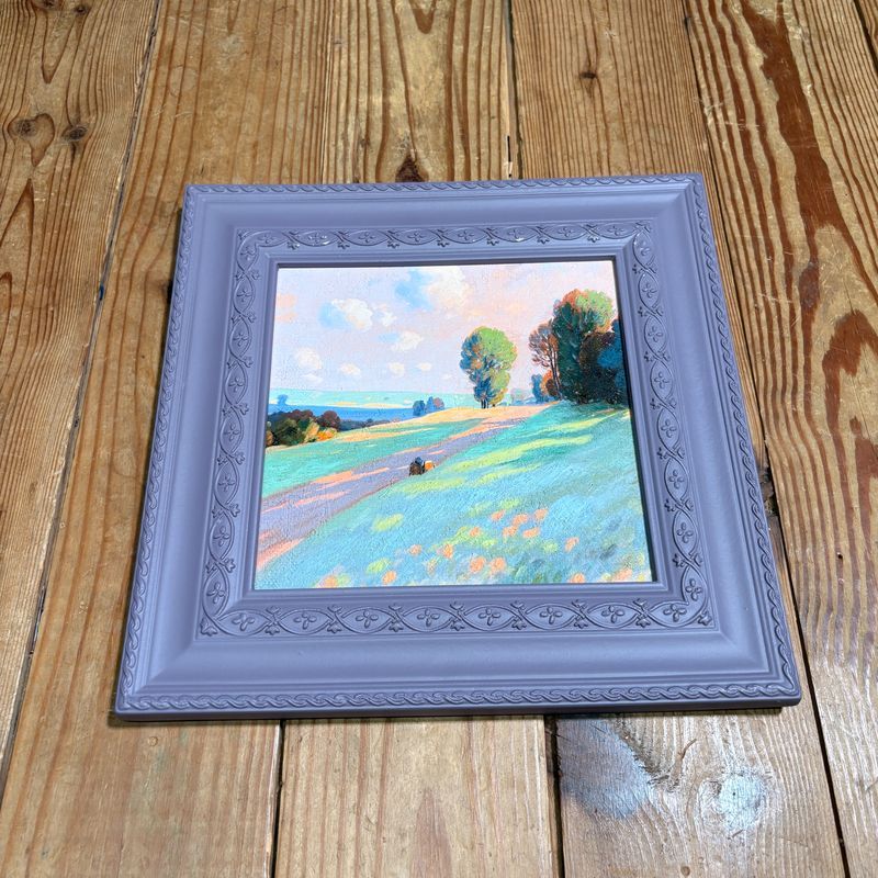 Lavender Framed Landscape Painting II Lavender Framed Landscape Painting II