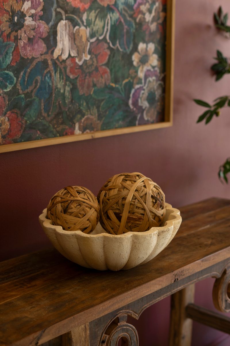 Faux Travertine Ruffled Bowl Faux Travertine Ruffled Bowl