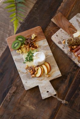 Marble and Acacia Wood Cheese Board w/Jute Hanger