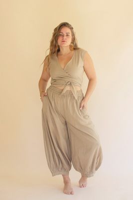 Convertible Wrap Blouse / Oatmeal