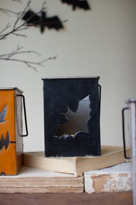 Recycled Metal Halloween Lantern - Black Recycled Metal Halloween Lantern - Black