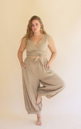 Drawstring Balloon Pant / Oatmeal