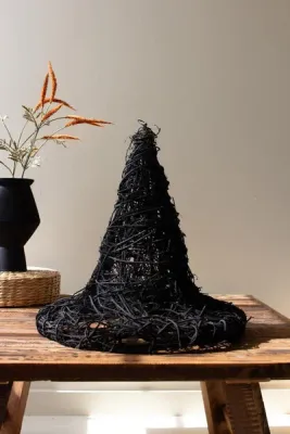 Painted Twig Witch Hat - Black Painted Twig Witch Hat - Black