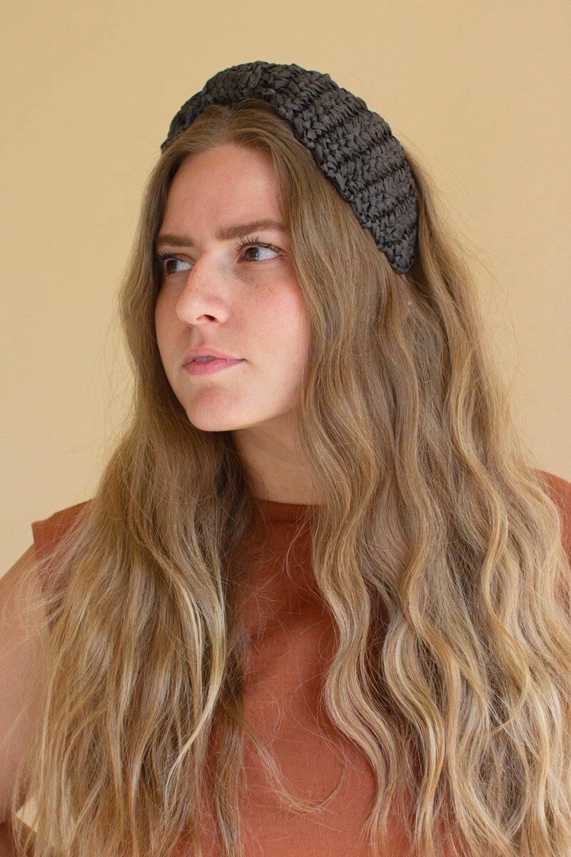 Raffia Headband - Midnight