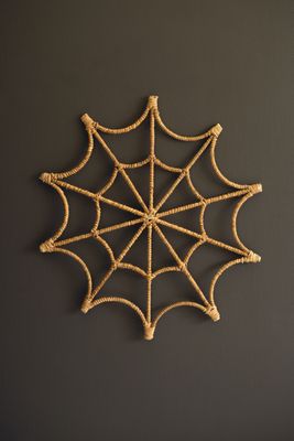 Seagrass and Iron Spider Web Wall Hanging Seagrass and Iron Spider Web Wall Hanging