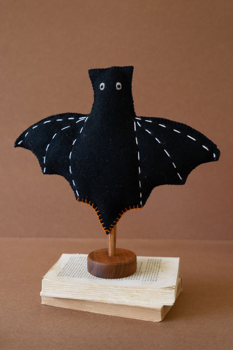 Felt Halloween Bat on a Base Felt Halloween Bat on a Base