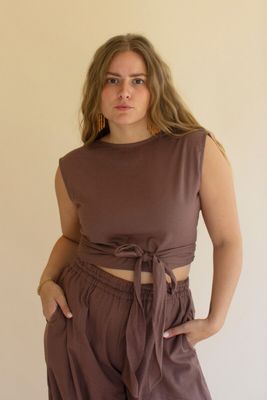 Convertible Wrap Blouse / Mulberry