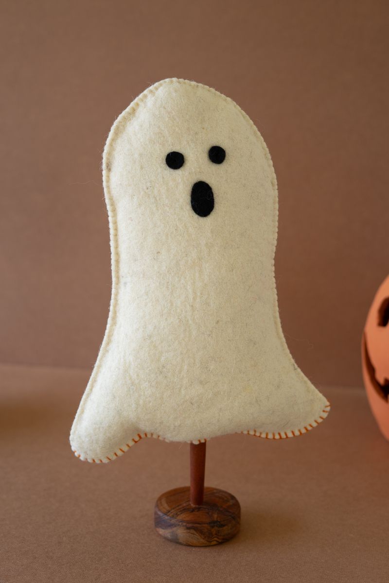 Felt Halloween Ghost on a Base Felt Halloween Ghost on a Base