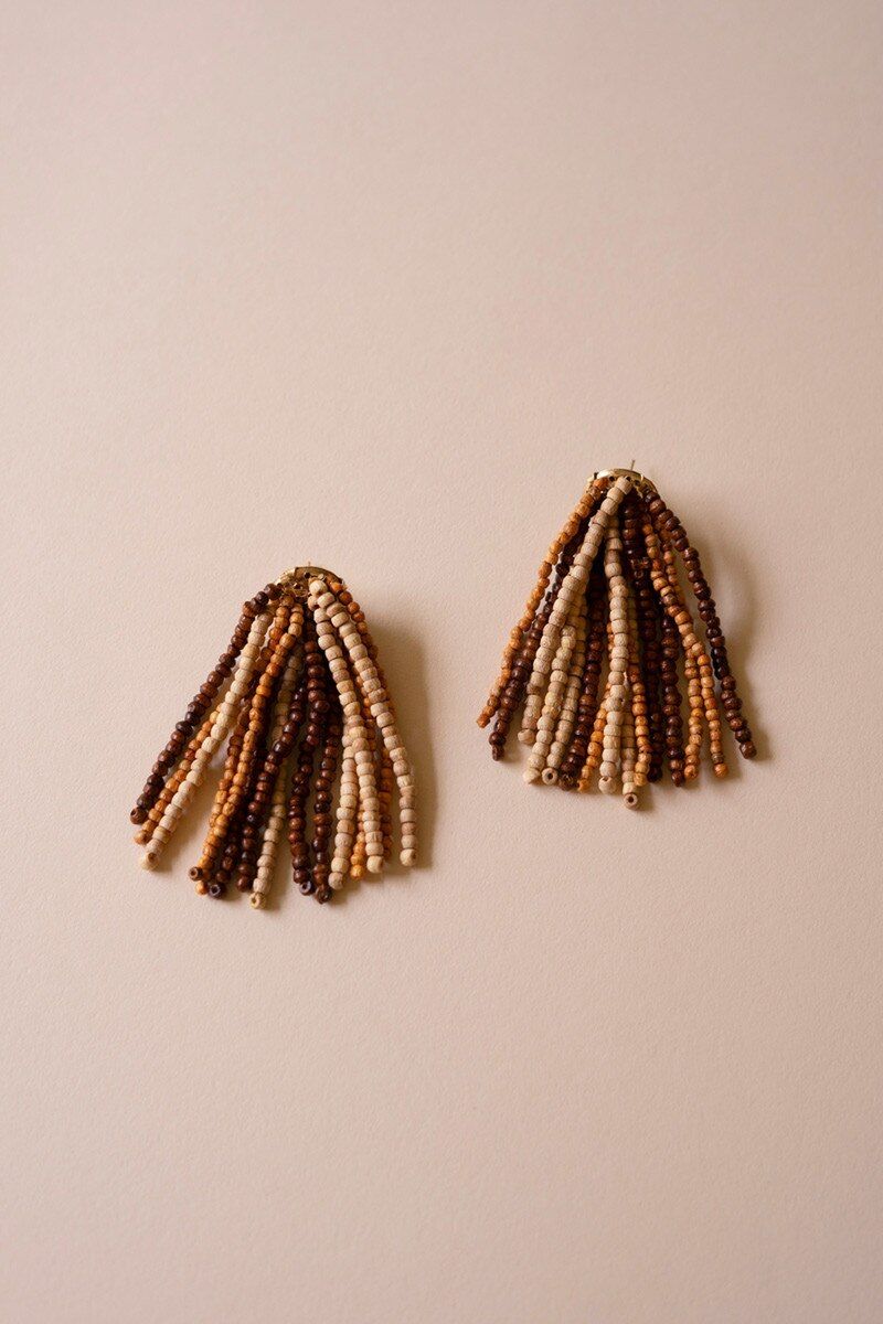 Mango Wood Beaded Earrings