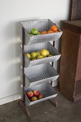 Four-Tiered Perforated Metal Display Tower