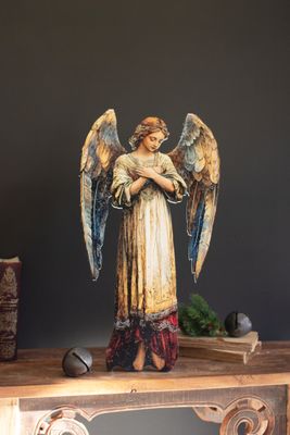Printed Wood Angel on An Easel